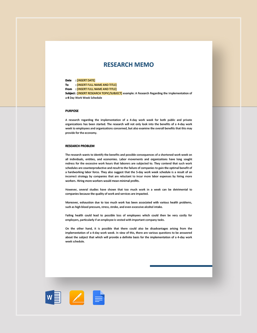 Research Memo Template in Pages, Word, Google Docs - Download | Template.net
