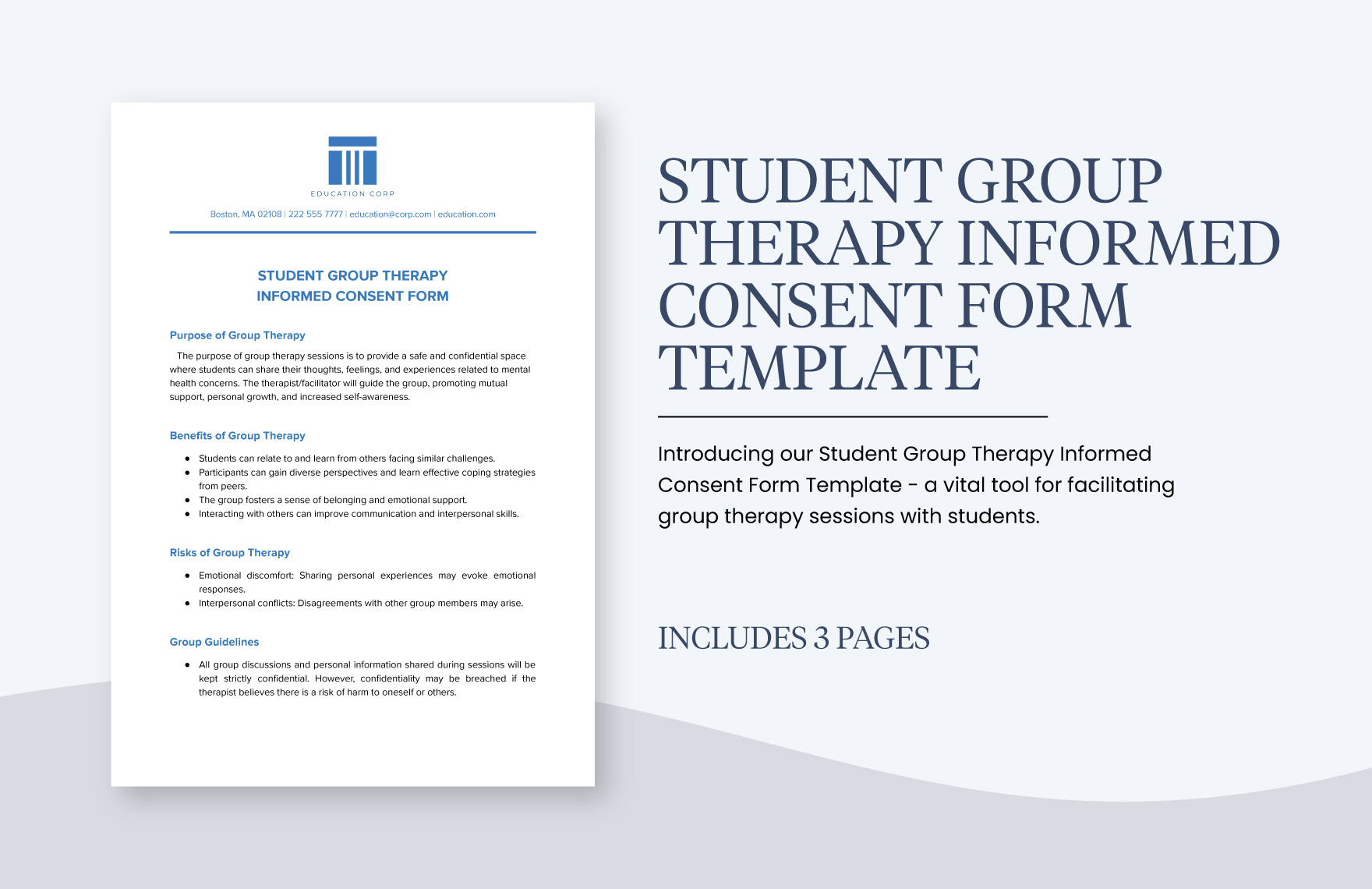 Student Group Therapy Informed Consent Form Template