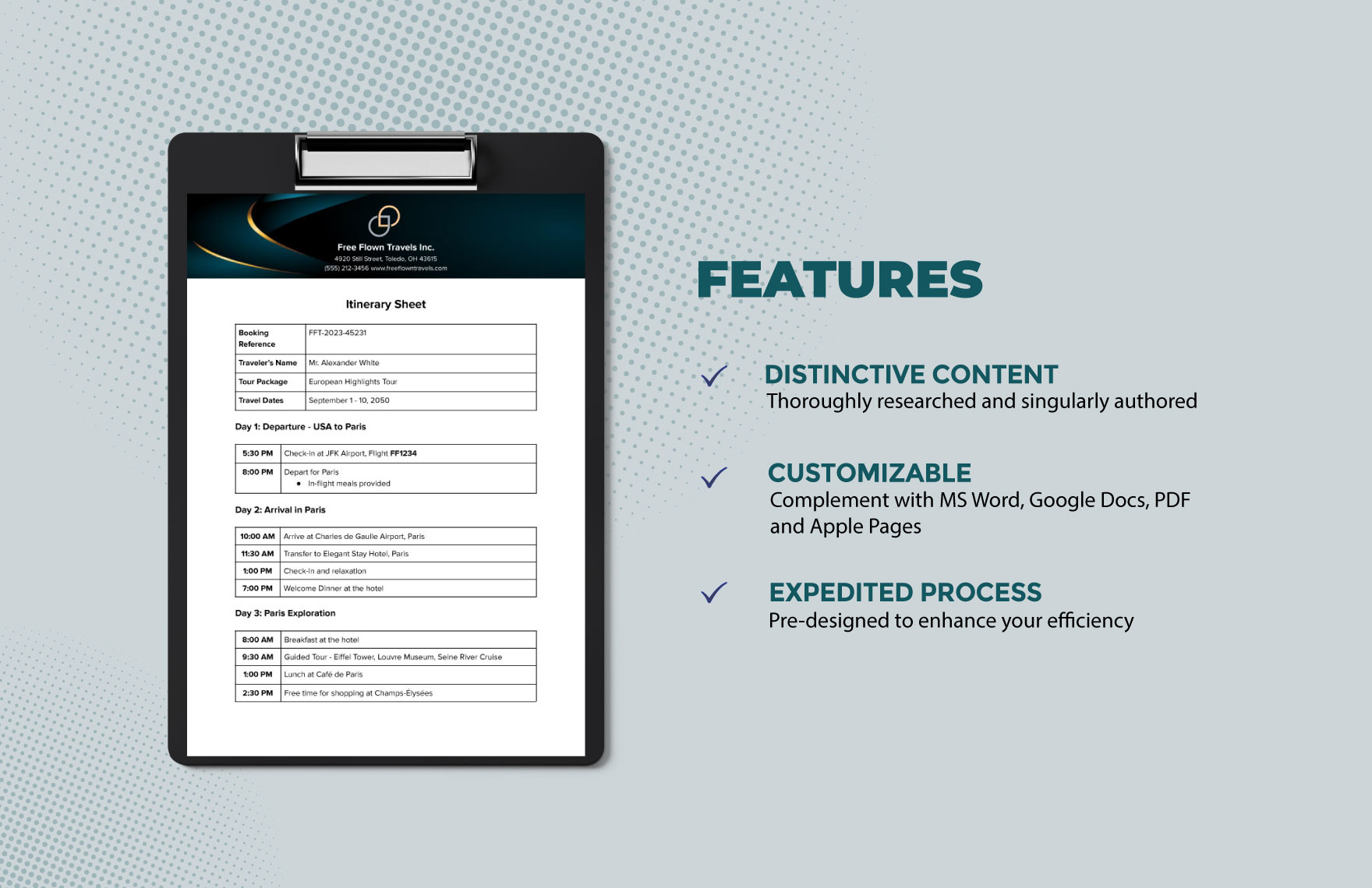 Itinerary Template