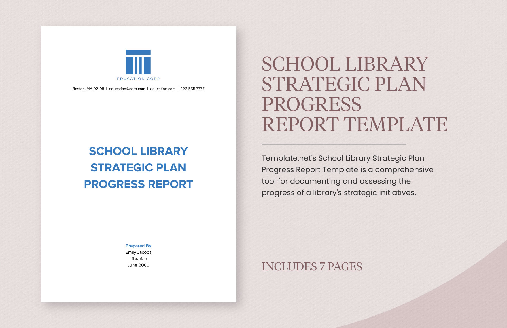 School Library Strategic Plan Progress Report Template