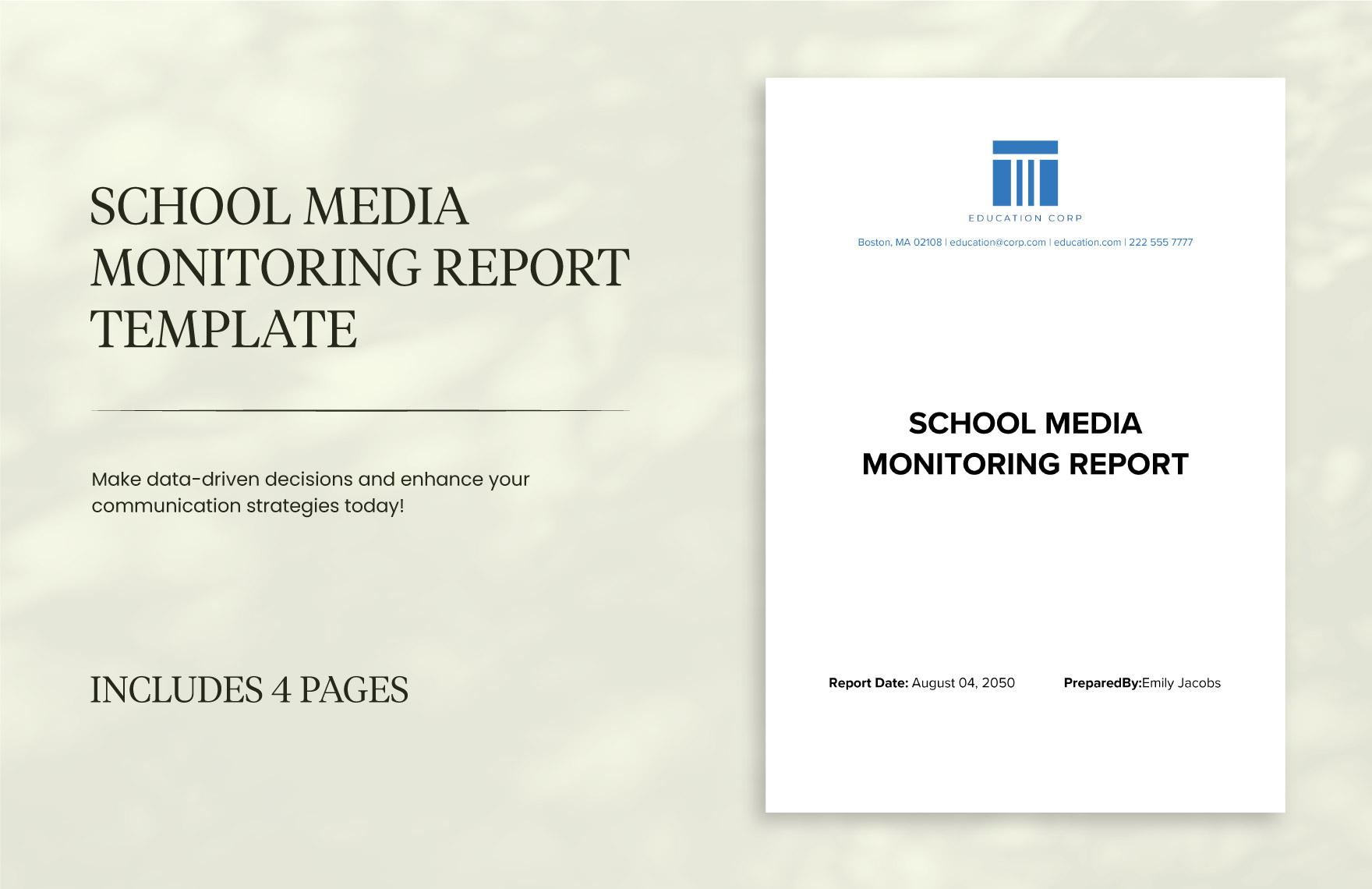 School Media Monitoring Report Template