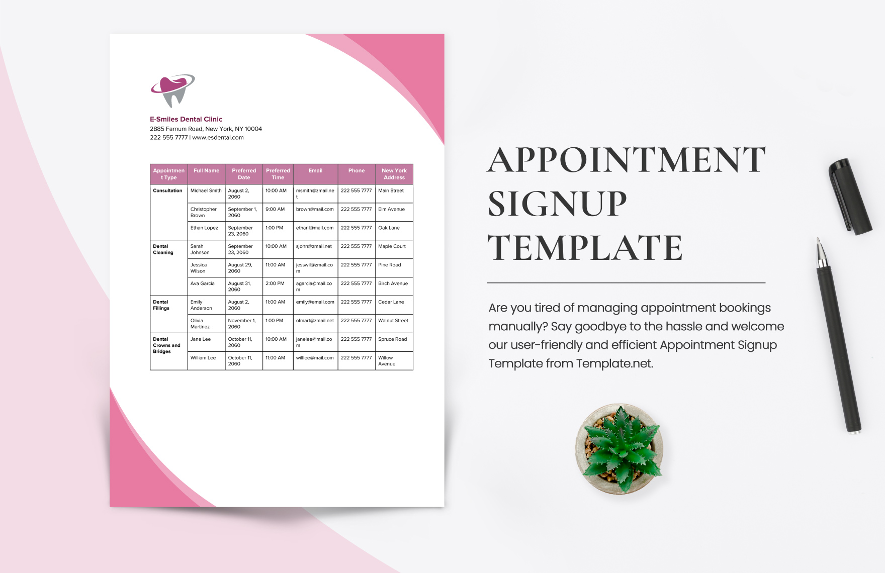 Appointment Signup Template in Word, PDF, Google Docs - Download | Template.net