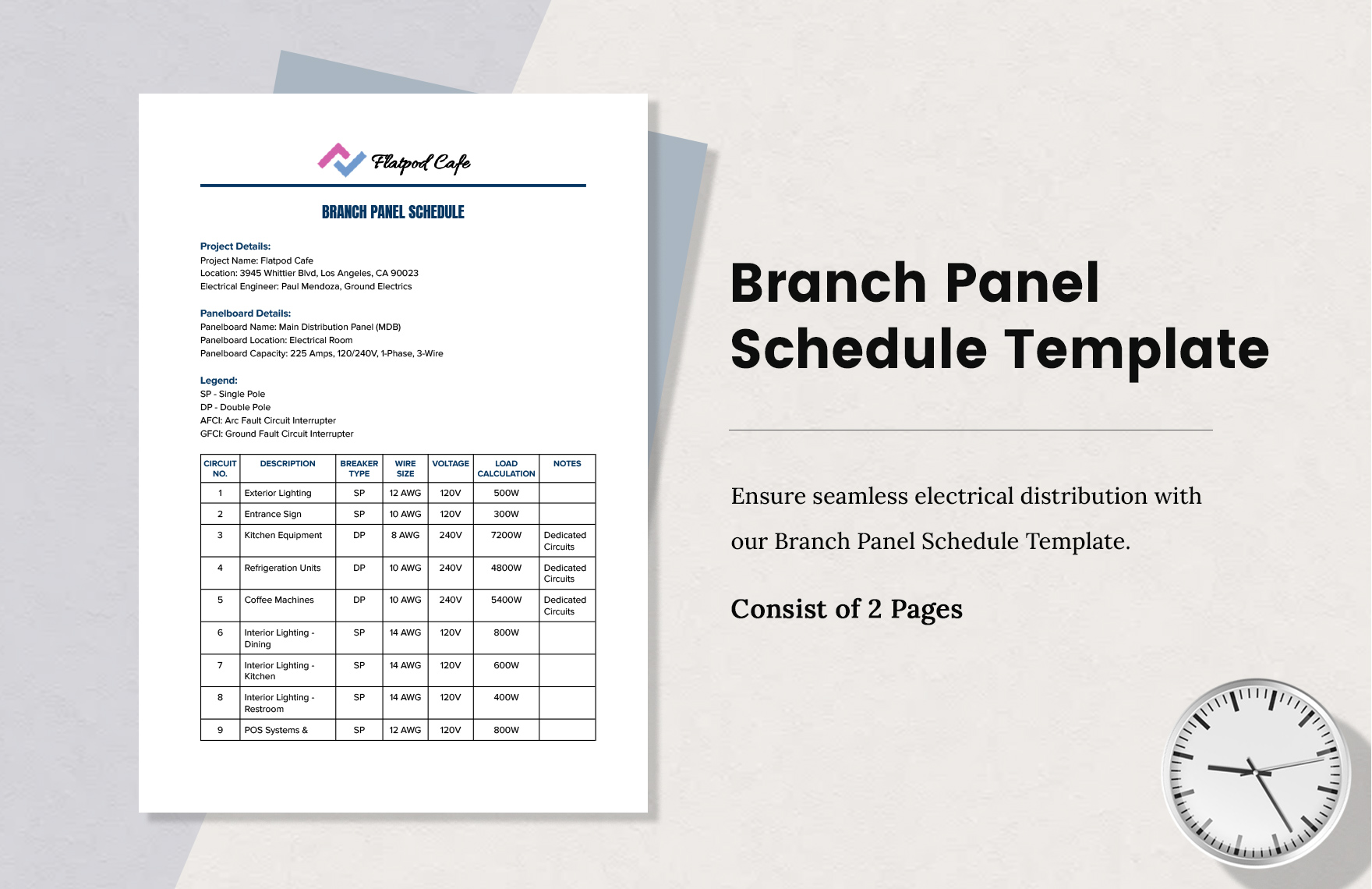 Branch Panel Schedule Template in Word, PDF, Google Docs - Download | Template.net