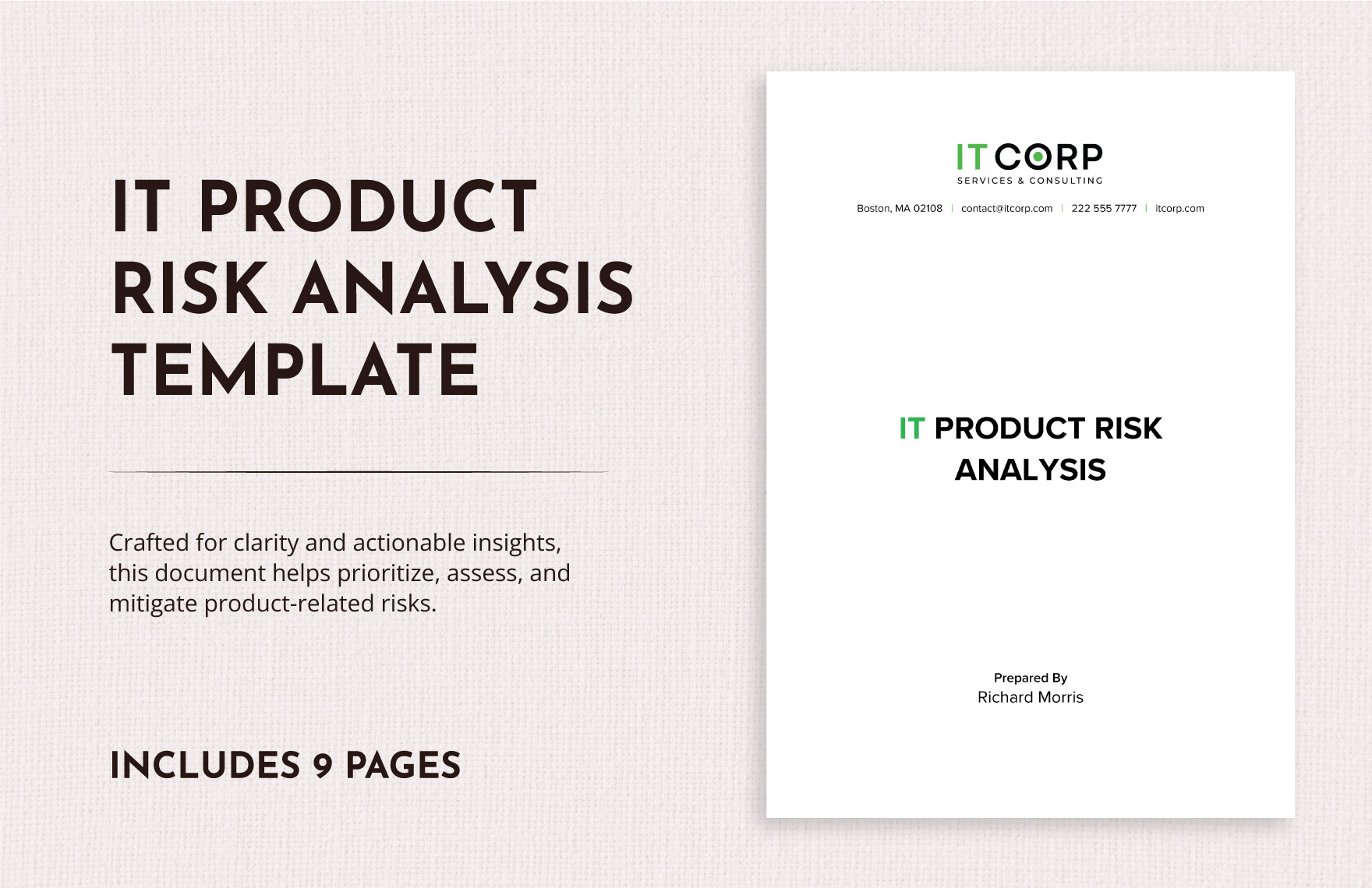 IT Product Risk Analysis Template