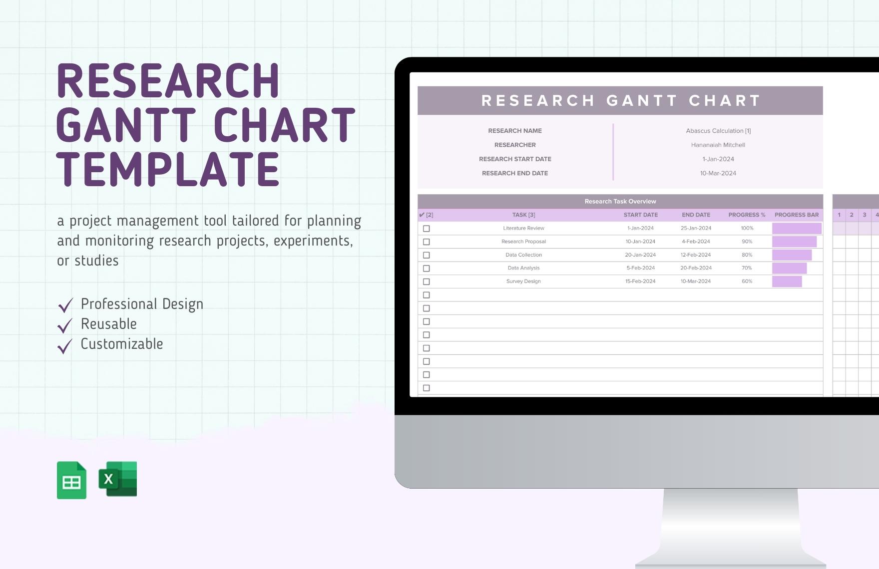 Research Gantt Chart Template