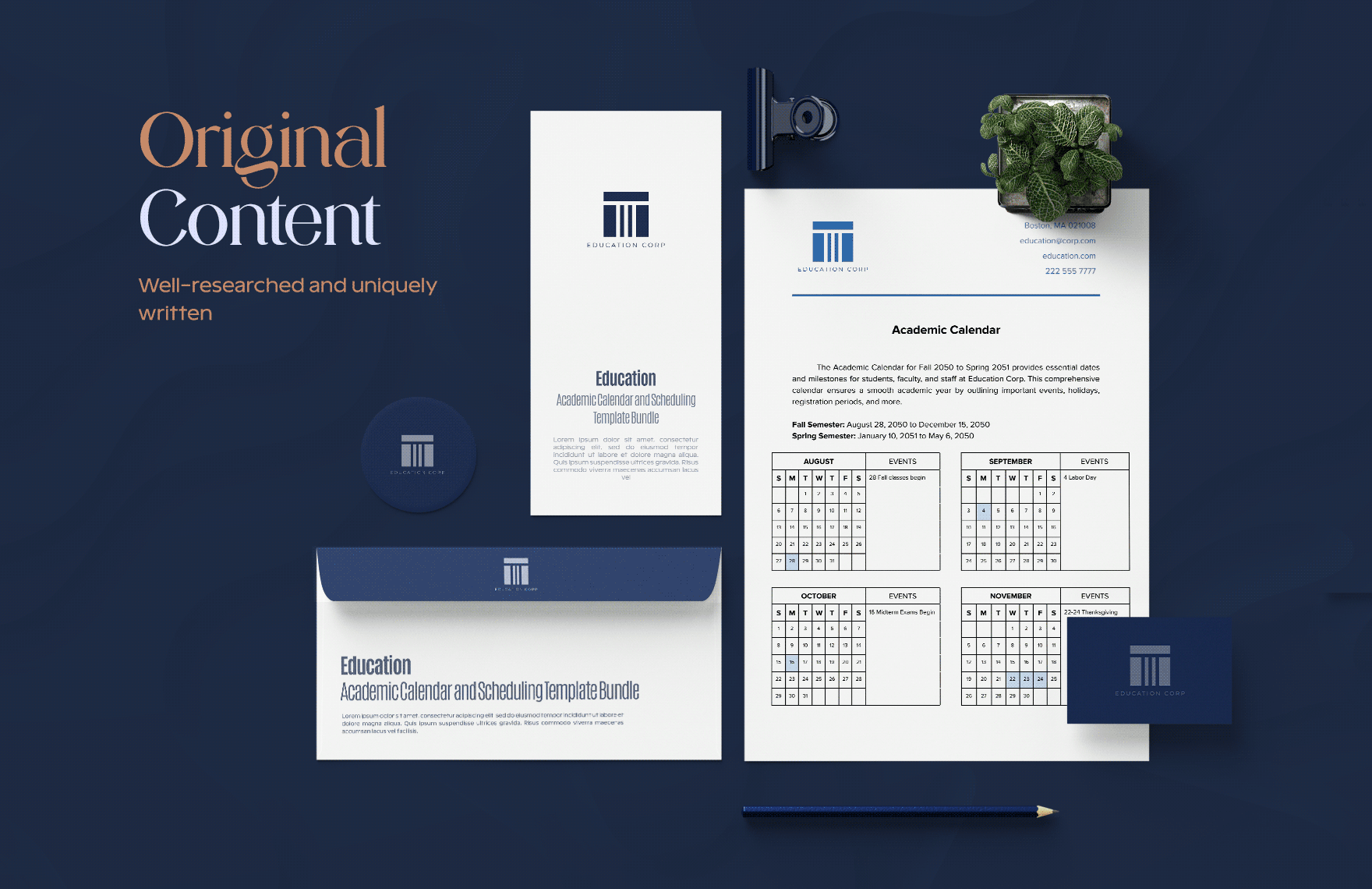 10 Education Academic Calendar and Scheduling Template Bundle