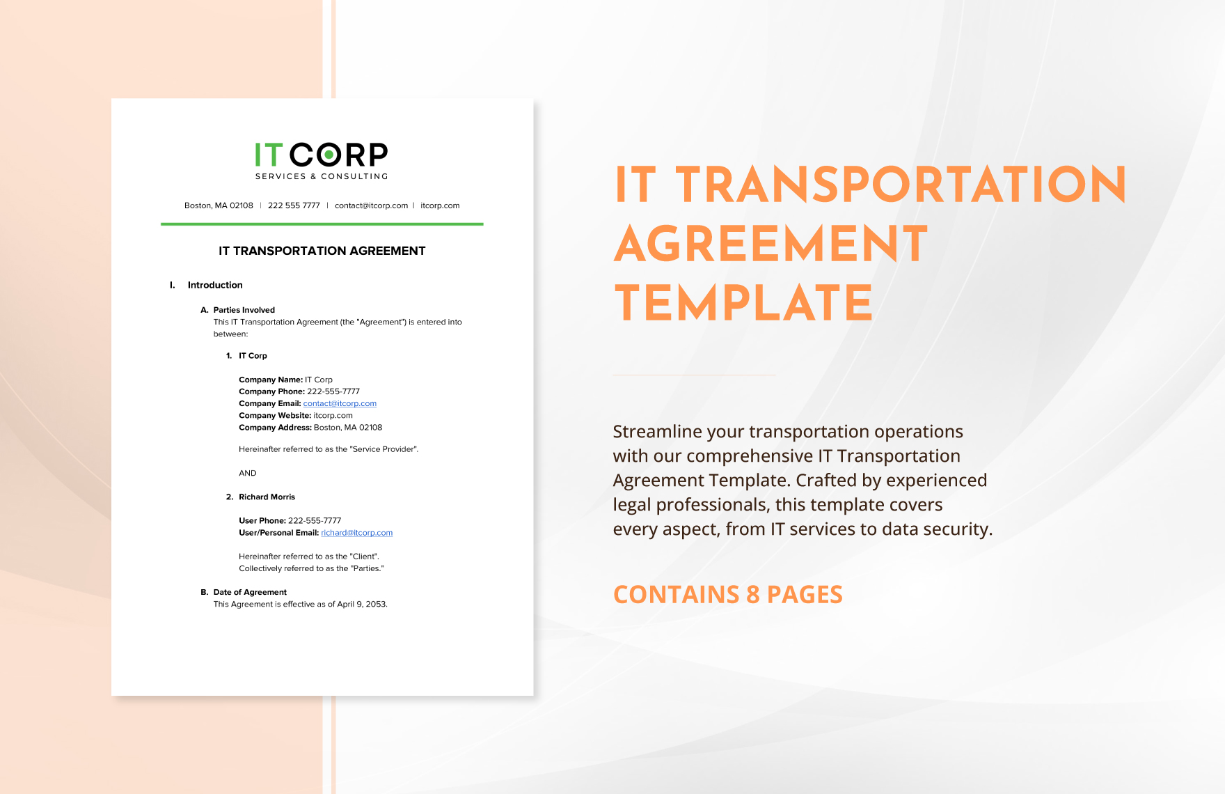 IT Transportation Agreement Template