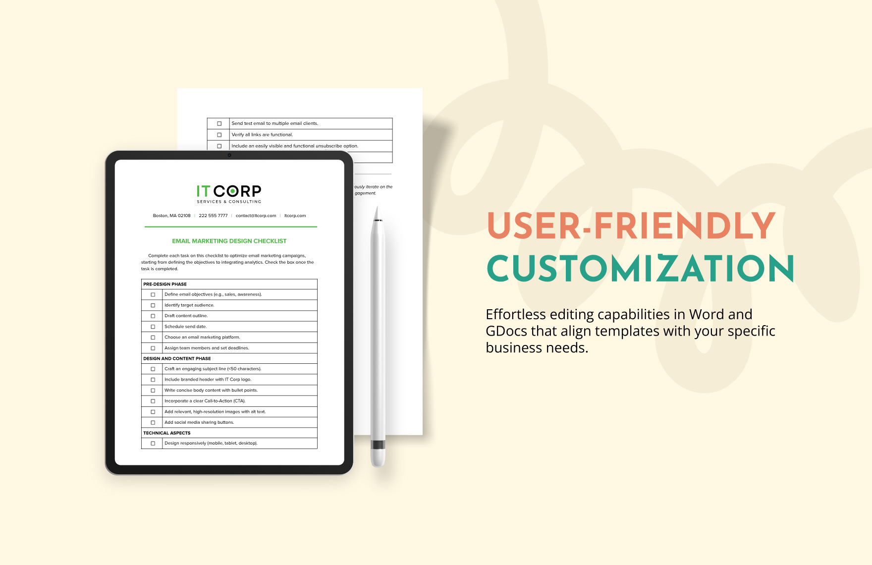 Email Marketing Design Checklist Template