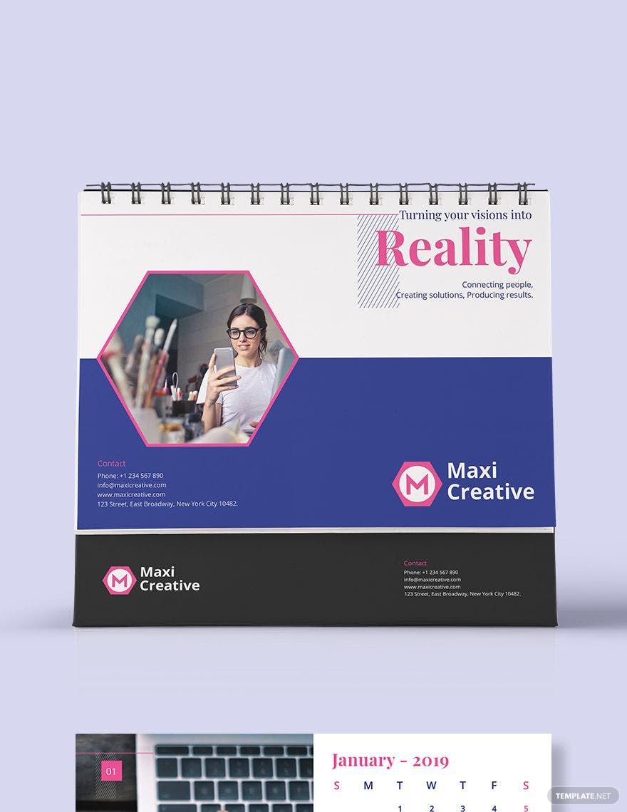 Creative Agency Desk Calendar Template in InDesign, Word, Pages, PSD, Illustrator, Publisher - Download | Template.net