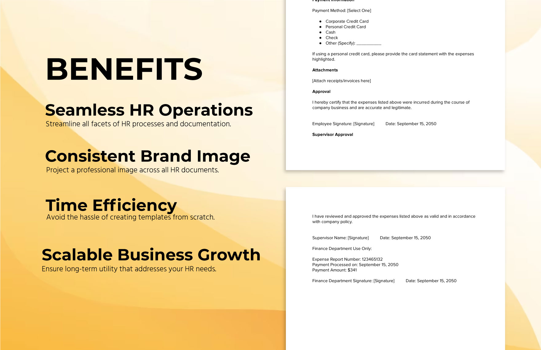 Expense Report Slip HR Template