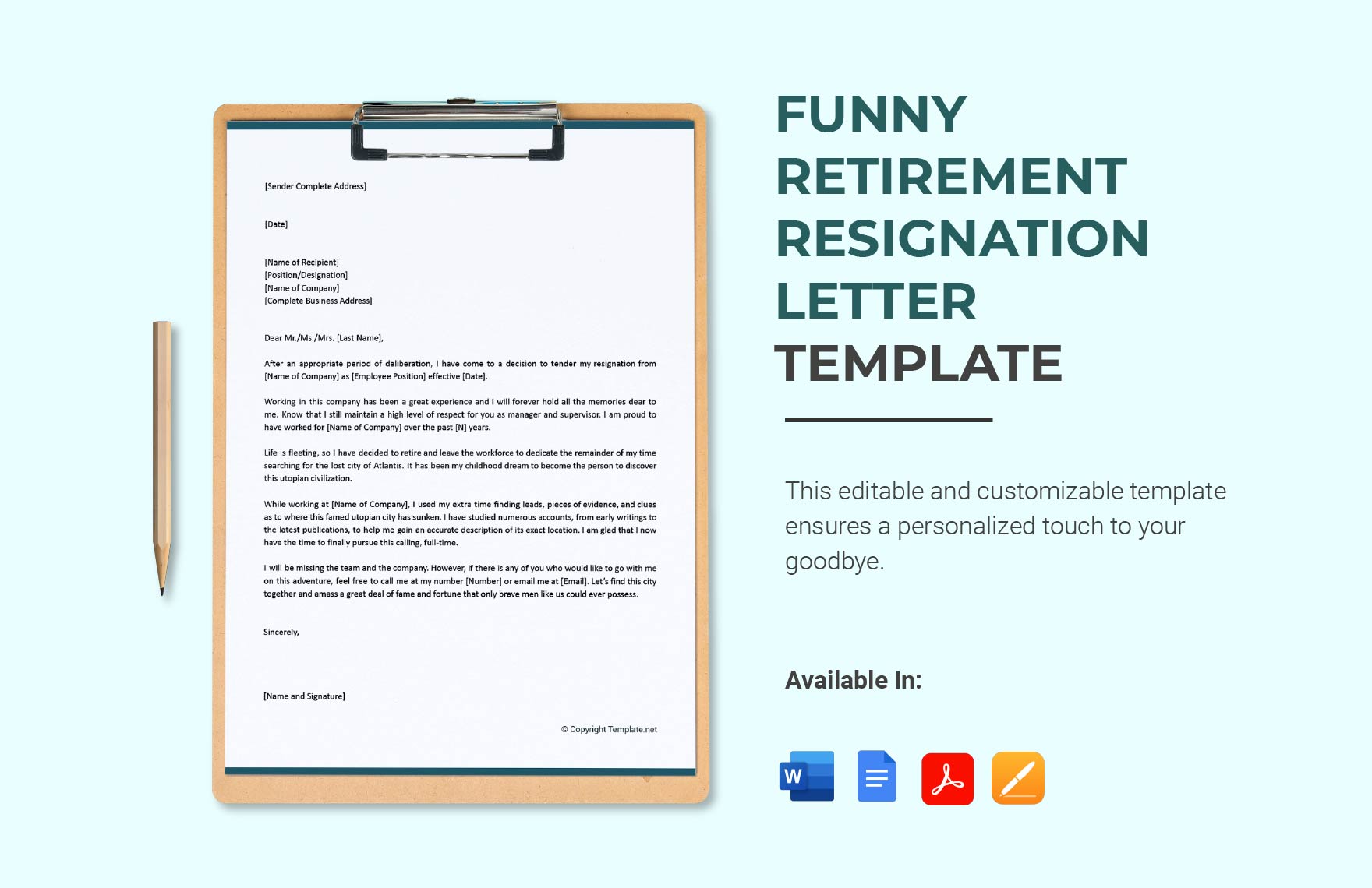 Funny Retirement Resignation Letter in Google Docs, Pages, Word, PDF - Download | Template.net