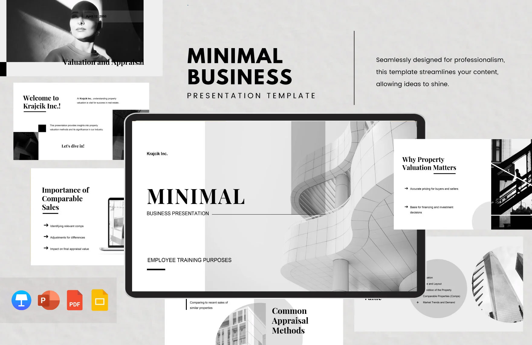 Minimal Business Presentation Template in PDF, PPT, Google Slides, Apple Keynote - Download | Template.net