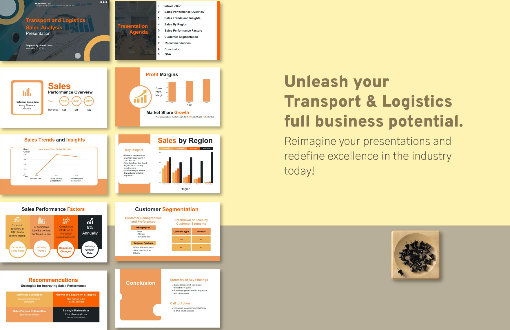 Transport and Logistics Sales Analysis Presentation Template