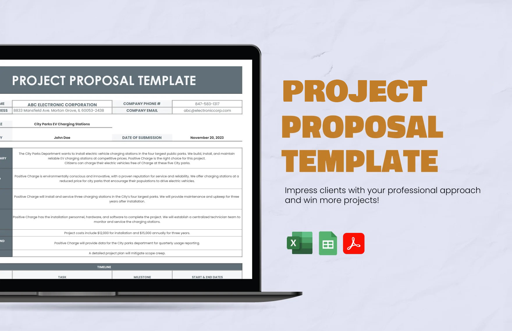Project Proposal Template in Excel, Google Sheets, PDF - Download | Template.net