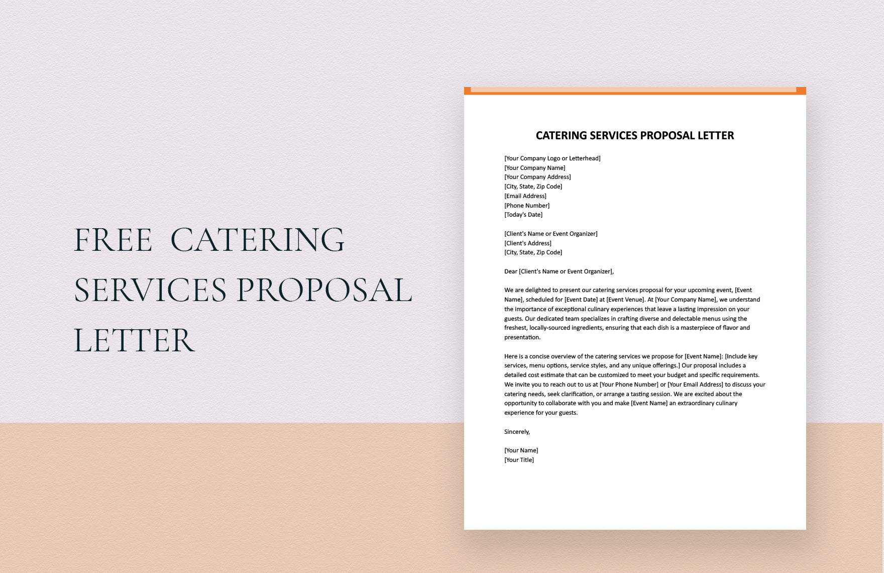 Catering Services Proposal Letter