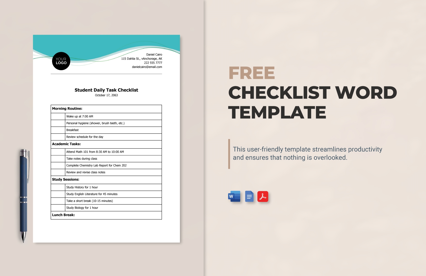 Checklist Word Template in Word, PDF, Google Docs - Download | Template.net