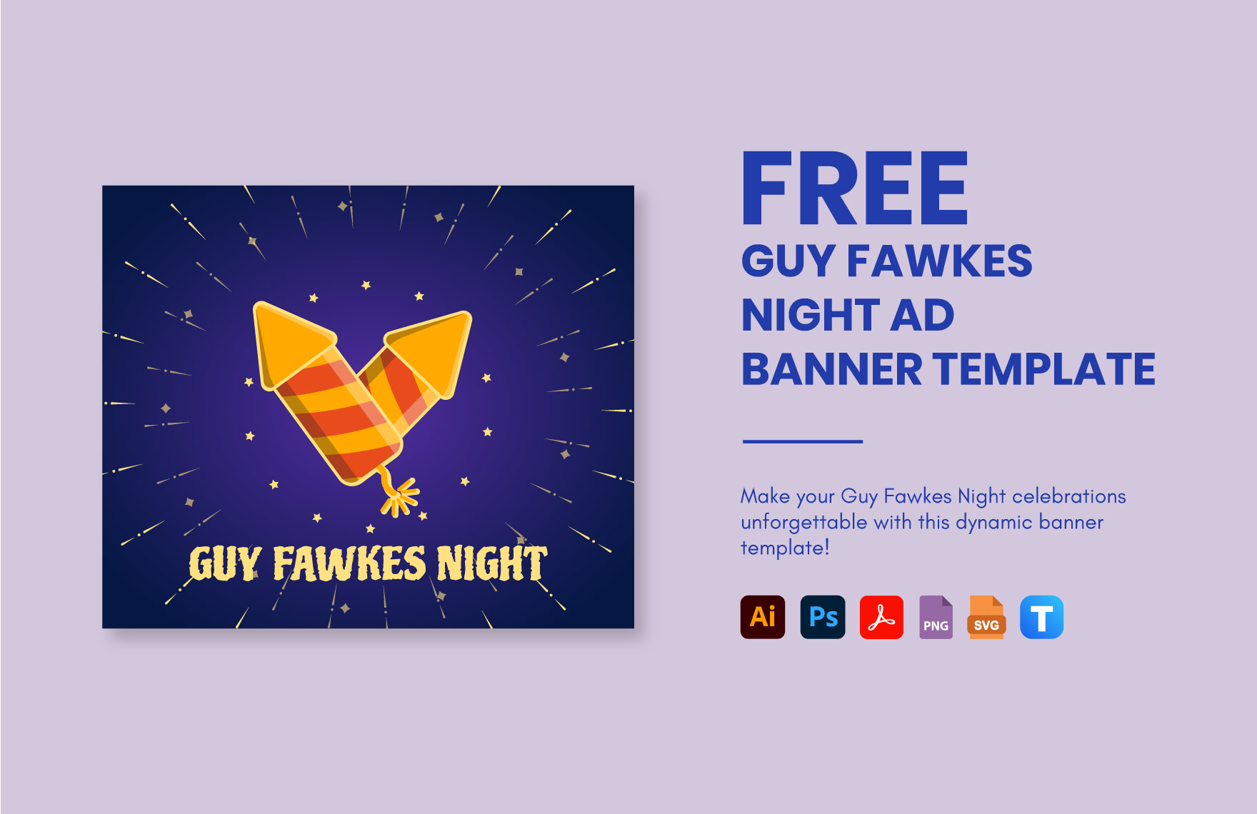 Guy Fawkes Night Ad Banner Template