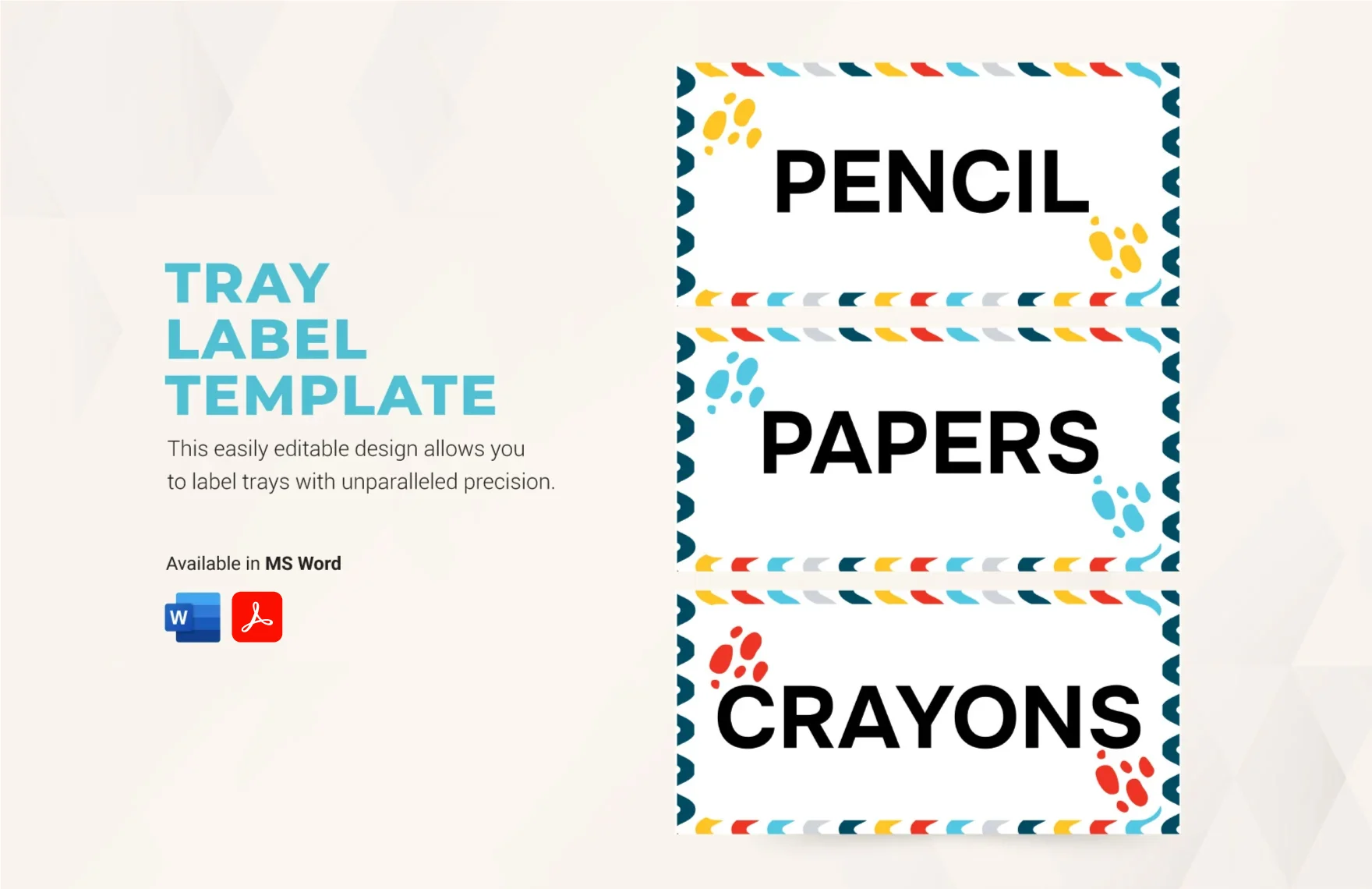 Tray Label Template