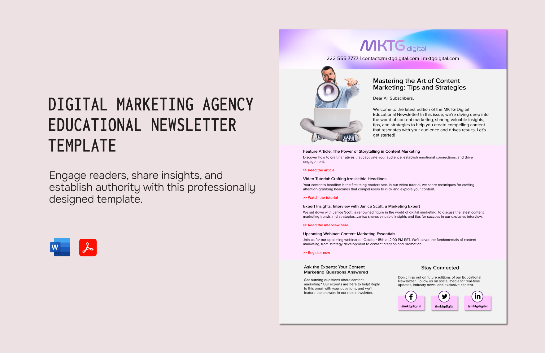 Digital Marketing Agency Educational Newsletter Template