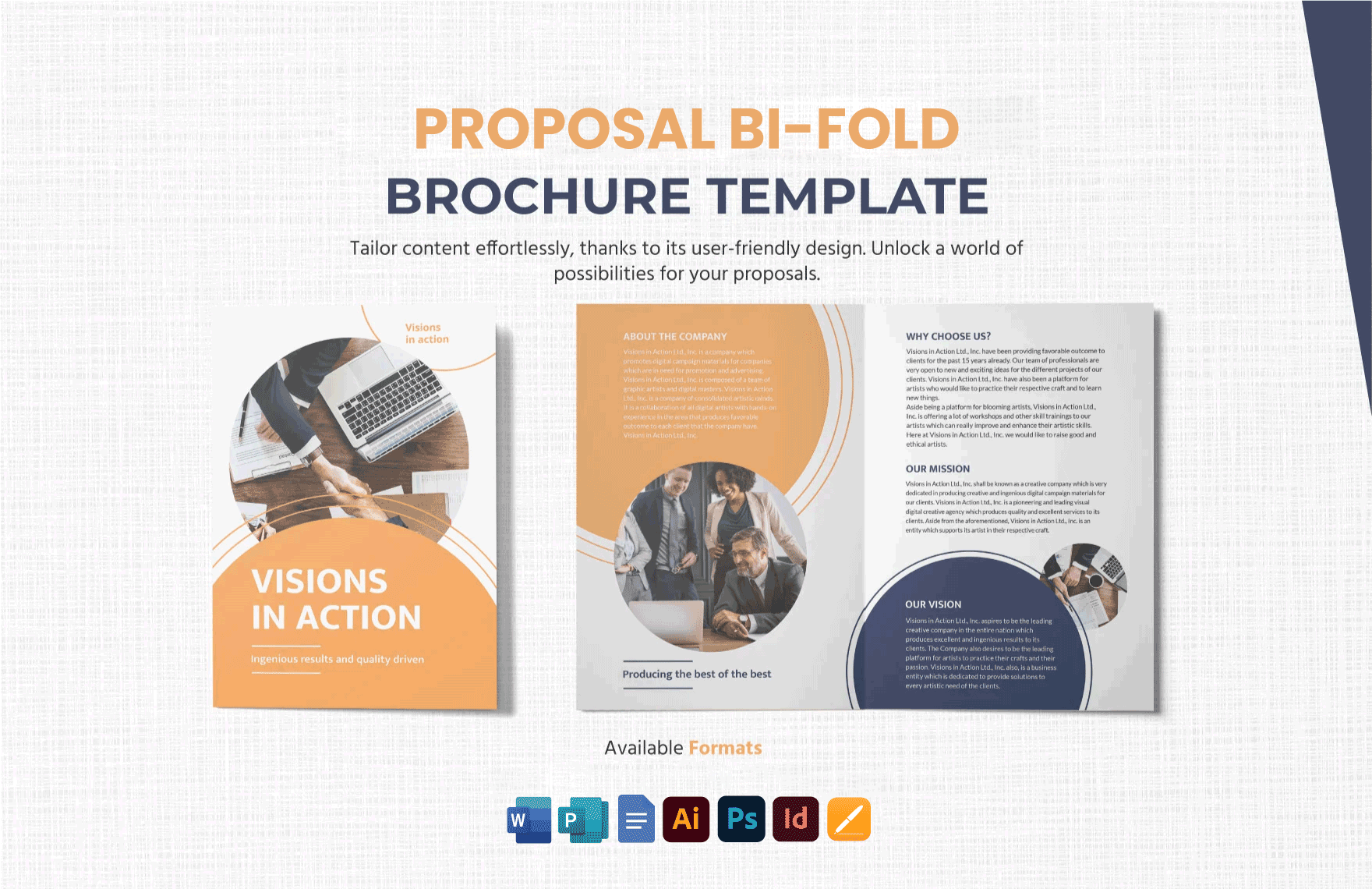 Proposal Bi-Fold Brochure Template in Pages, Word, Publisher, Photoshop, Illustrator, InDesign, Google Docs - Download | Template.net
