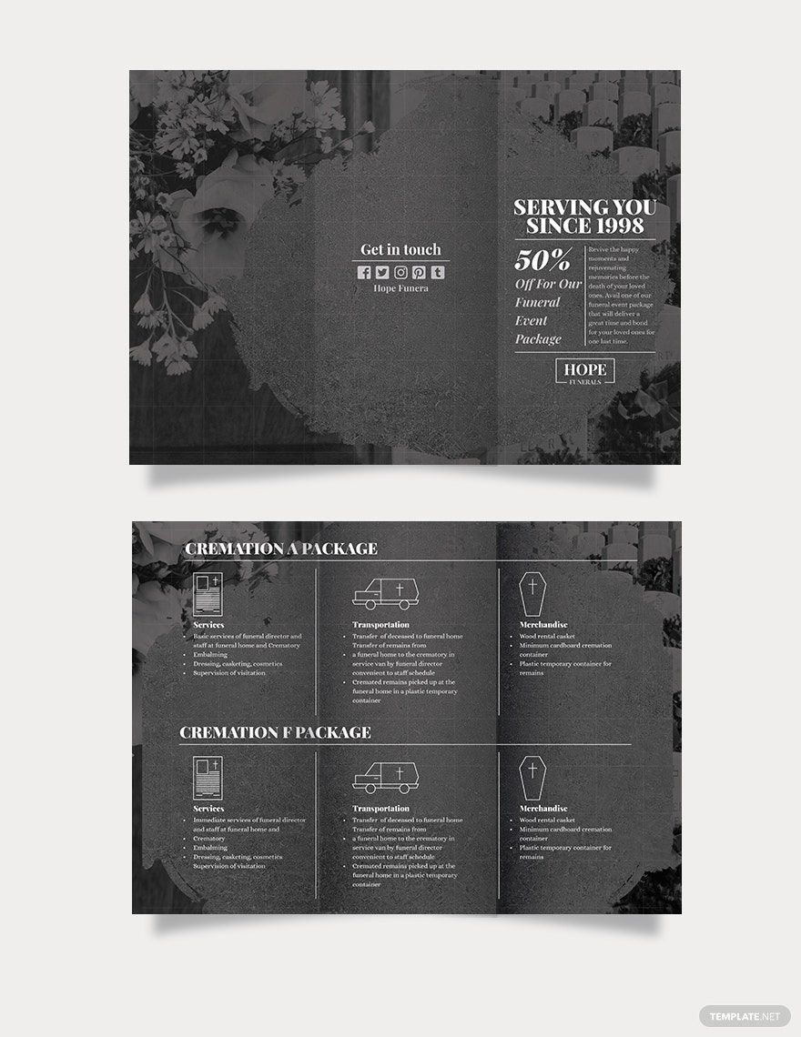 Funeral Event Tri-Fold Brochure Template