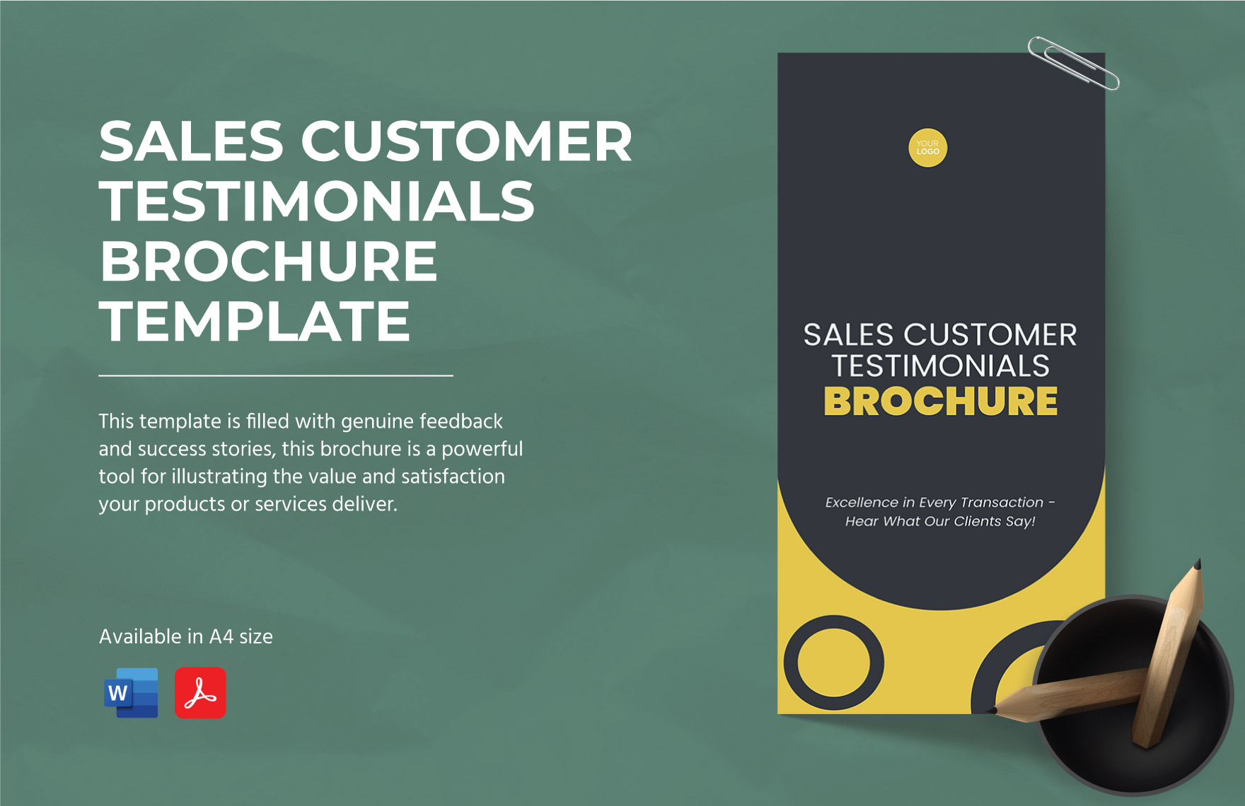 Sales Customer Testimonials Brochure  Template