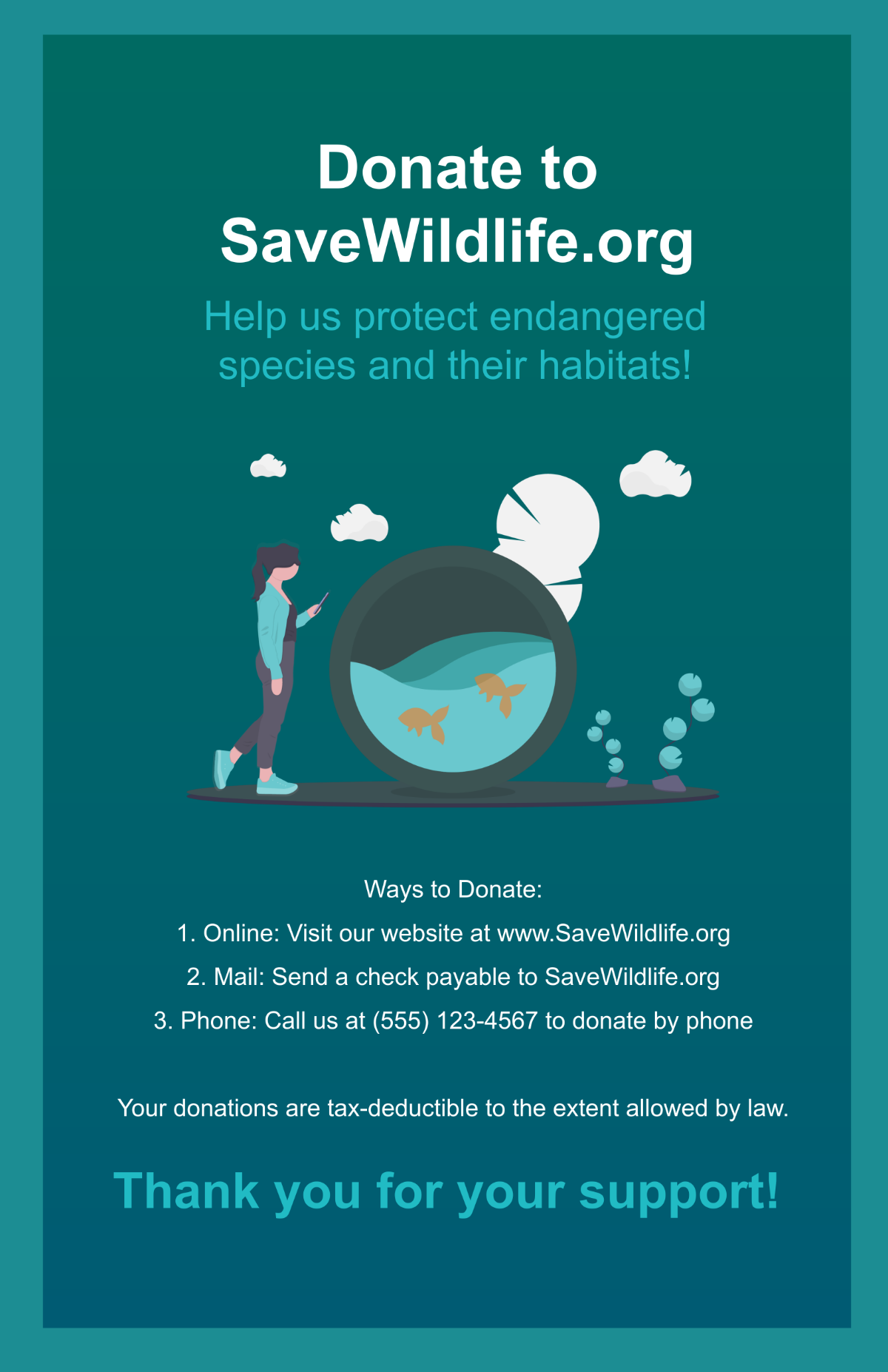 Free Nonprofit Organization Donation Information Signage Template to Edit Online