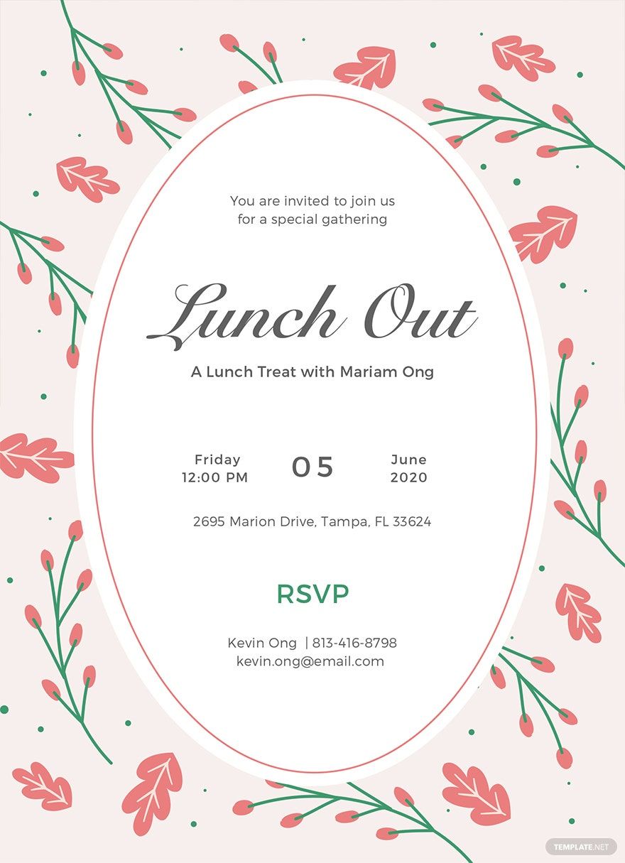 Sample Lunch Invitation Template
