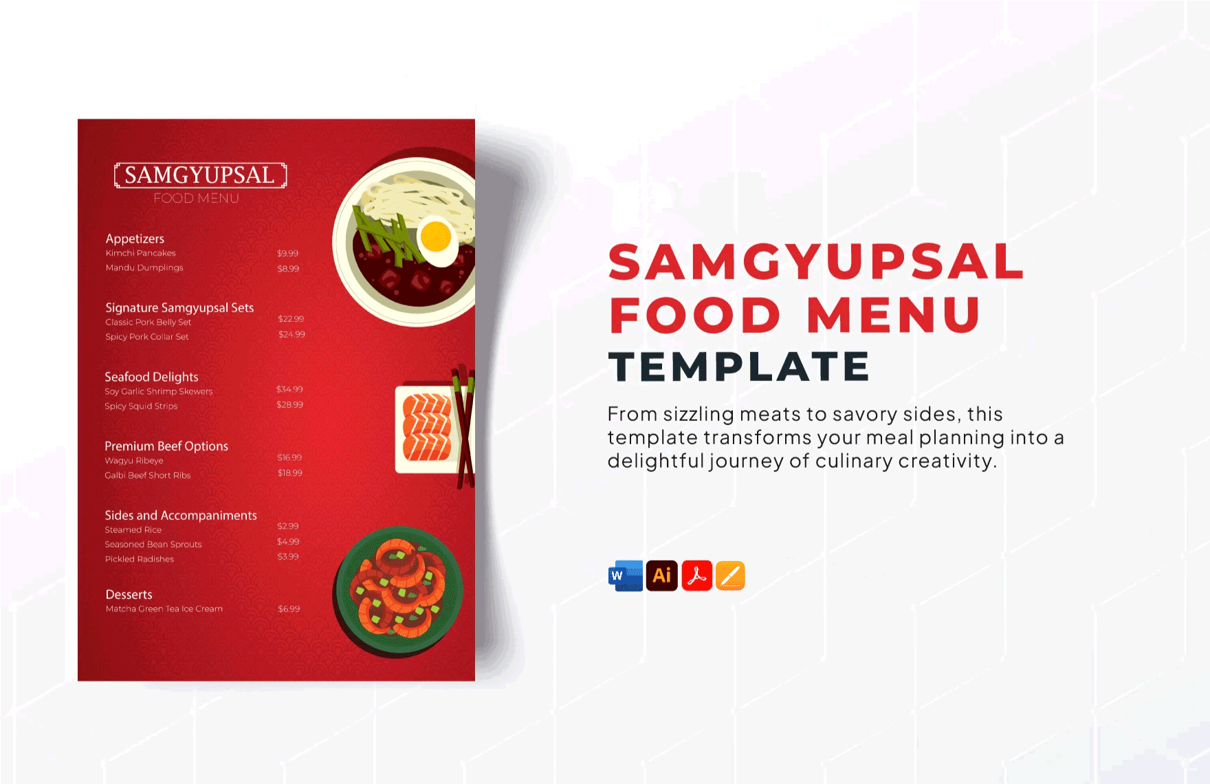 Samgyupsal Food Menu Template