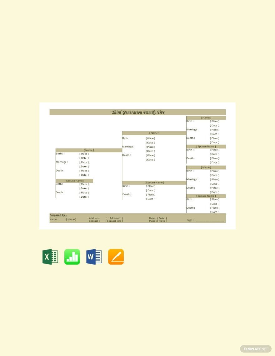 Third Generation Family Tree Template