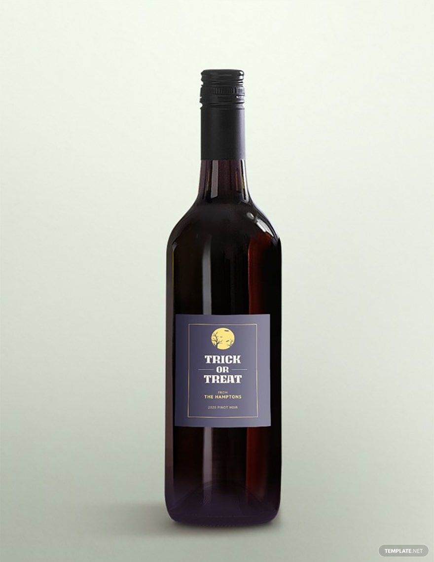 Halloween Wine Bottle Label Template