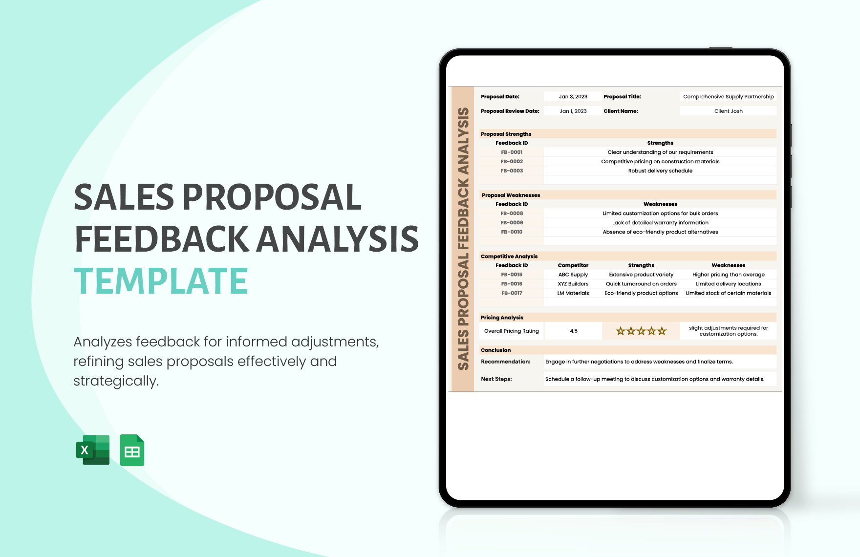 Sales Proposal Feedback Analysis Template