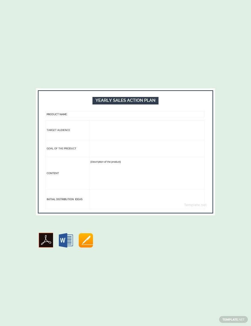 Yearly Sales Action Plan Template
