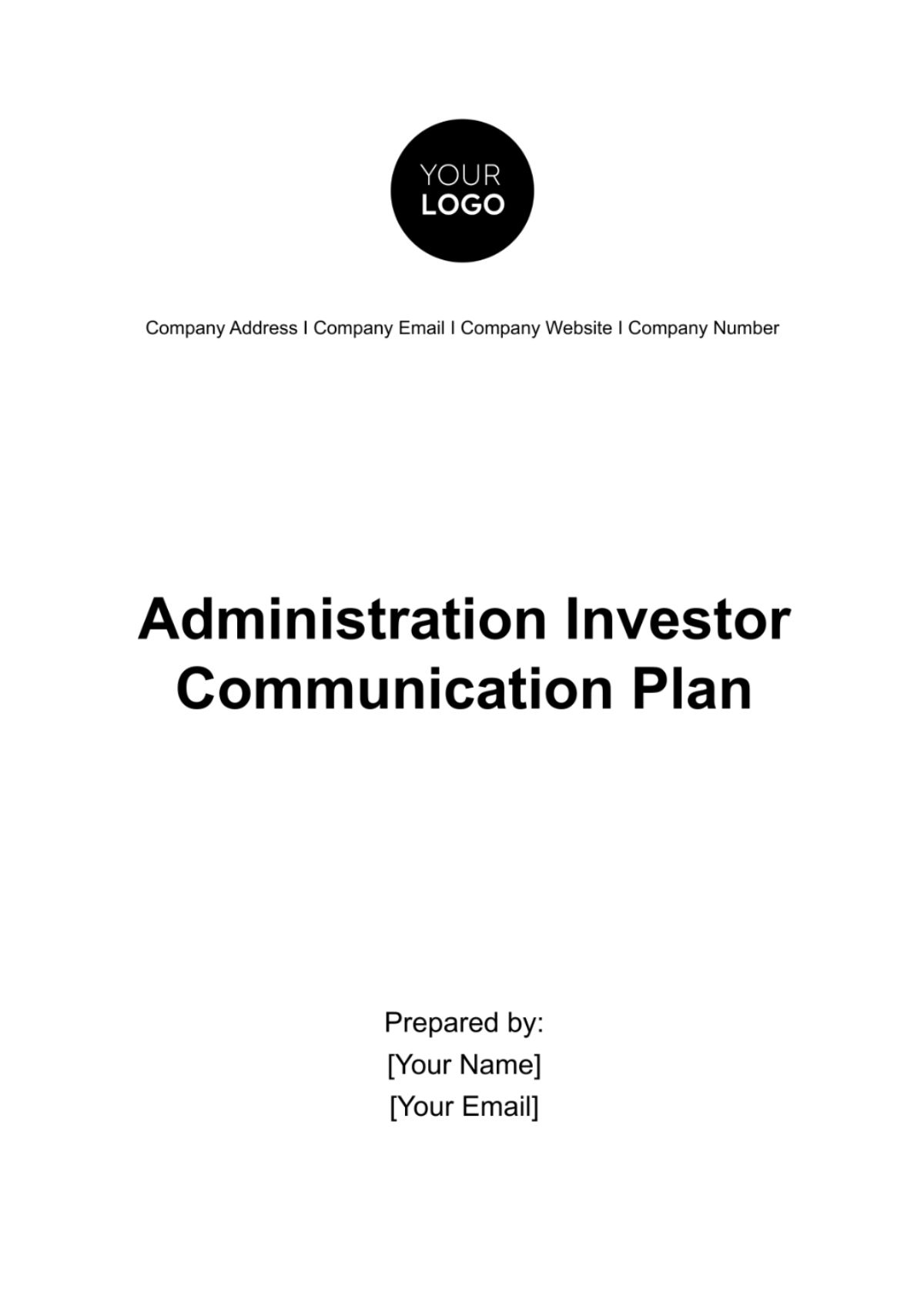 Free Administration Investor Communication Plan Template to Edit Online