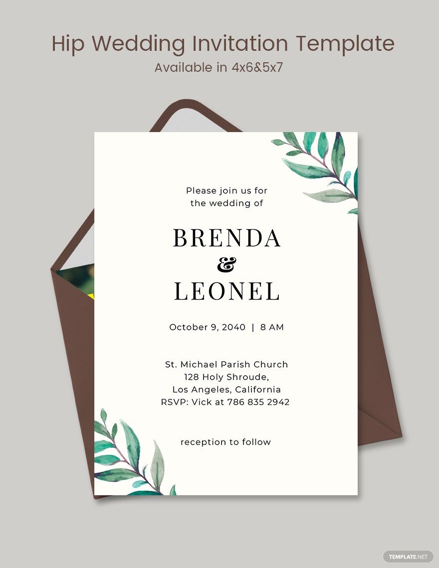 Hip Wedding Invitation Template