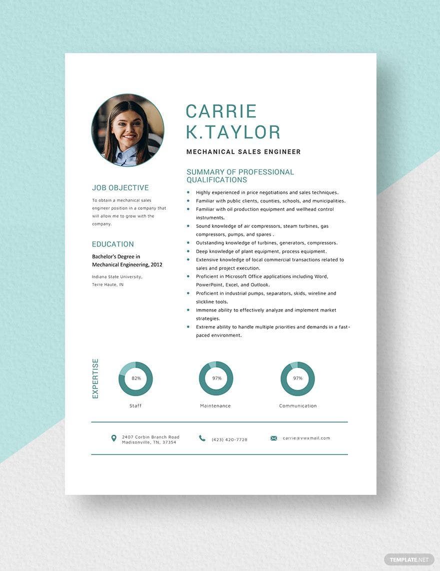 Mechanical Sales Engineer Resume