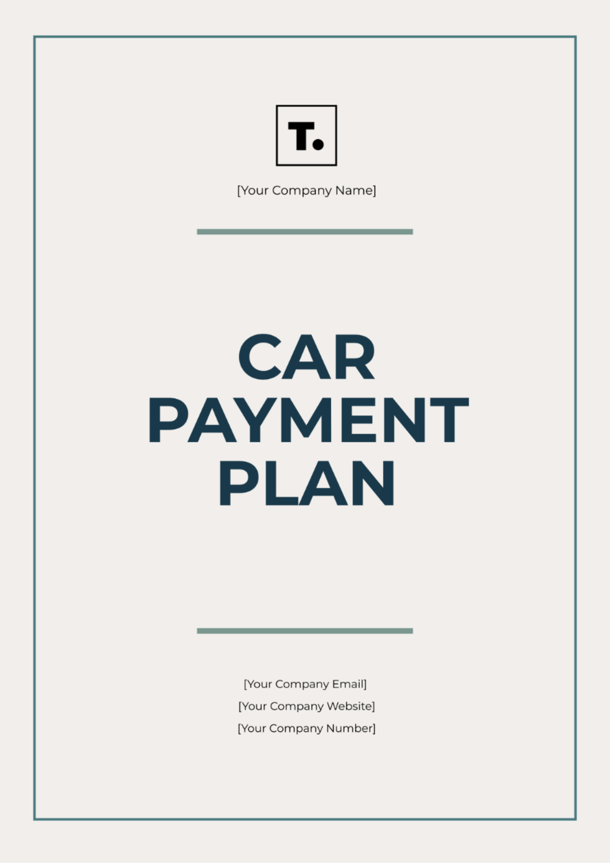 Free Car Payment Plan Template