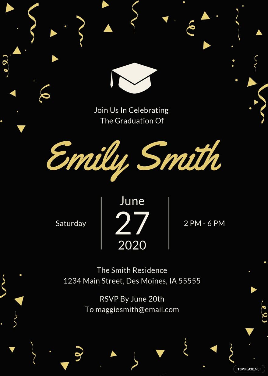 Sample Graduation Invitation Template