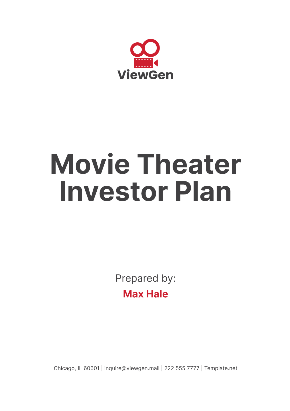 Free Movie Theater Investor Plan Template to Edit Online