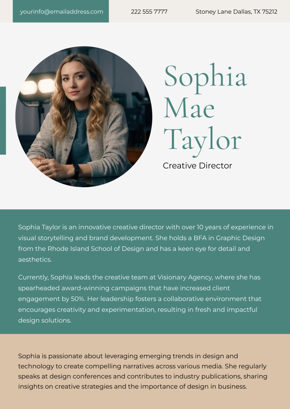 Free Director Professional Bio Template to Edit Online