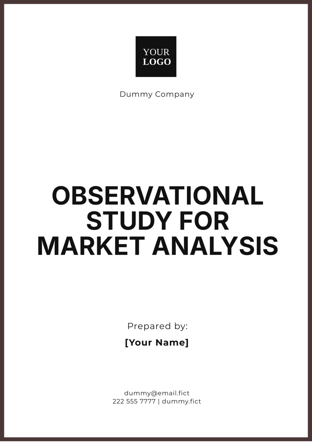 Free Observational Study for Market Analysis Template