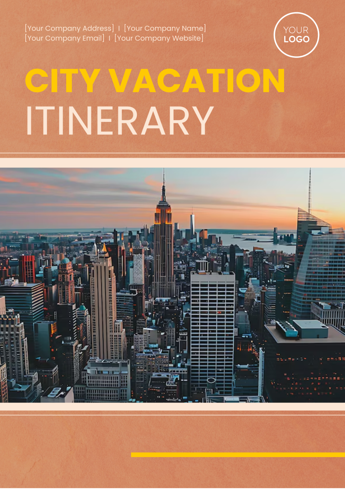 Free City Vacation Itinerary Printable Template