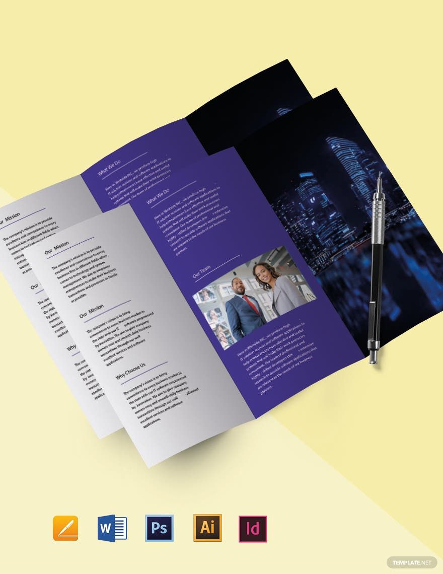 Tri-Fold Simple IT Brochure Template