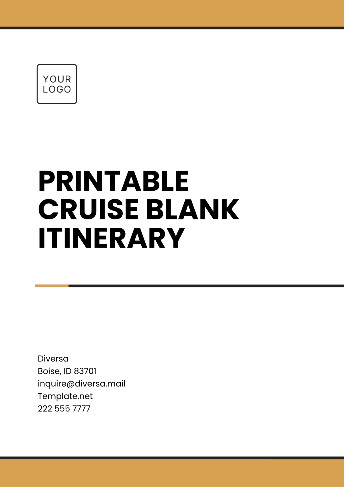 Free Printable Cruise Blank Itinerary Template