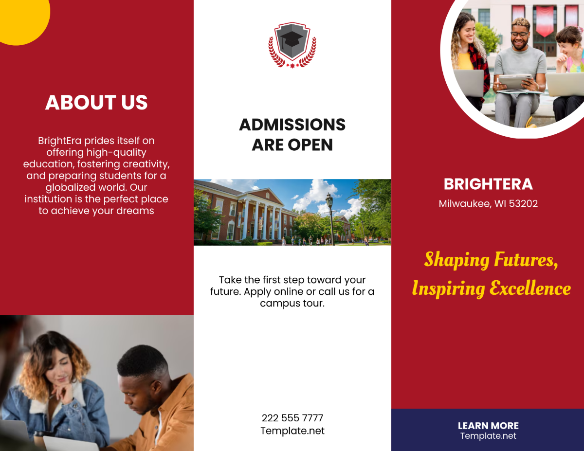 Free College Marketing Brochure Template to Edit Online