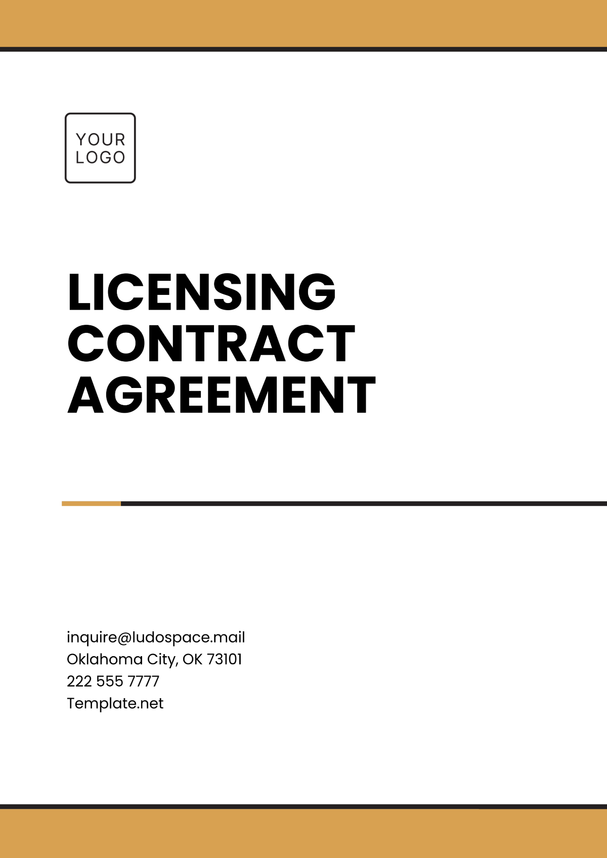 Free Licensing Contract Agreement Template