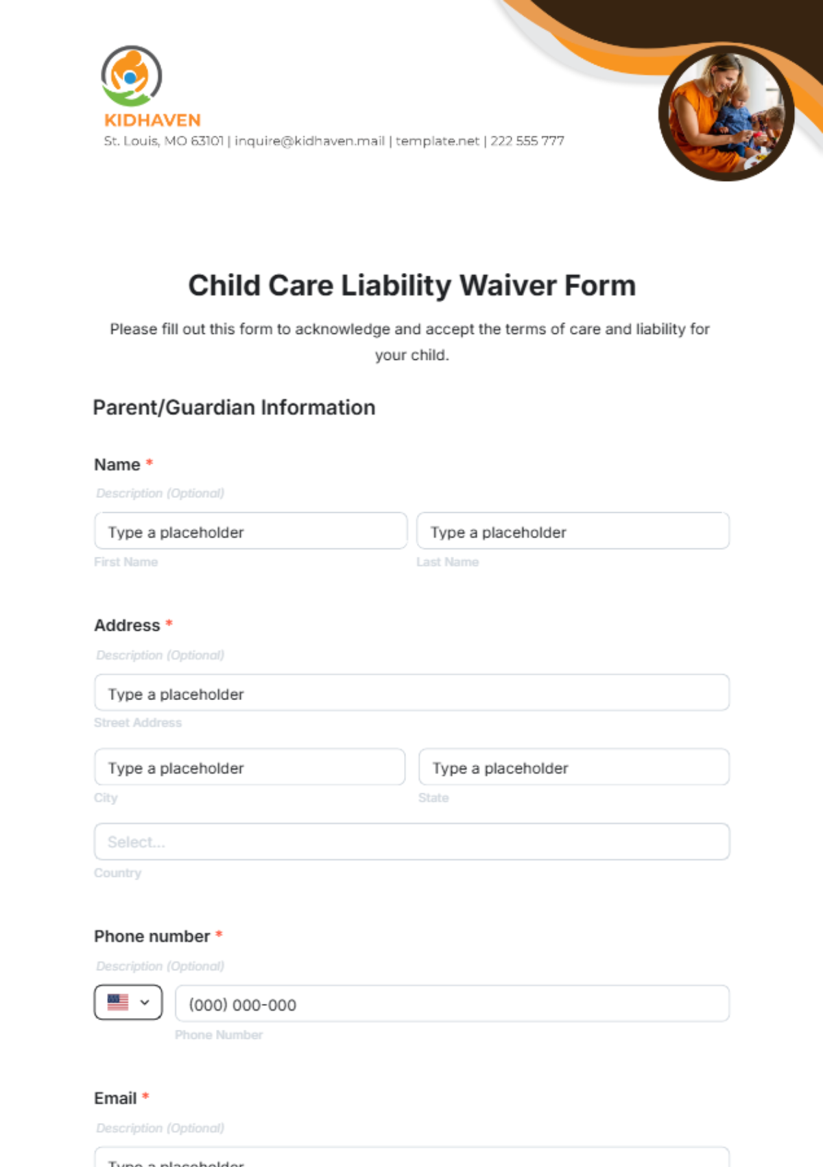 Free Child Care Liability Waiver Form Template to Edit Online