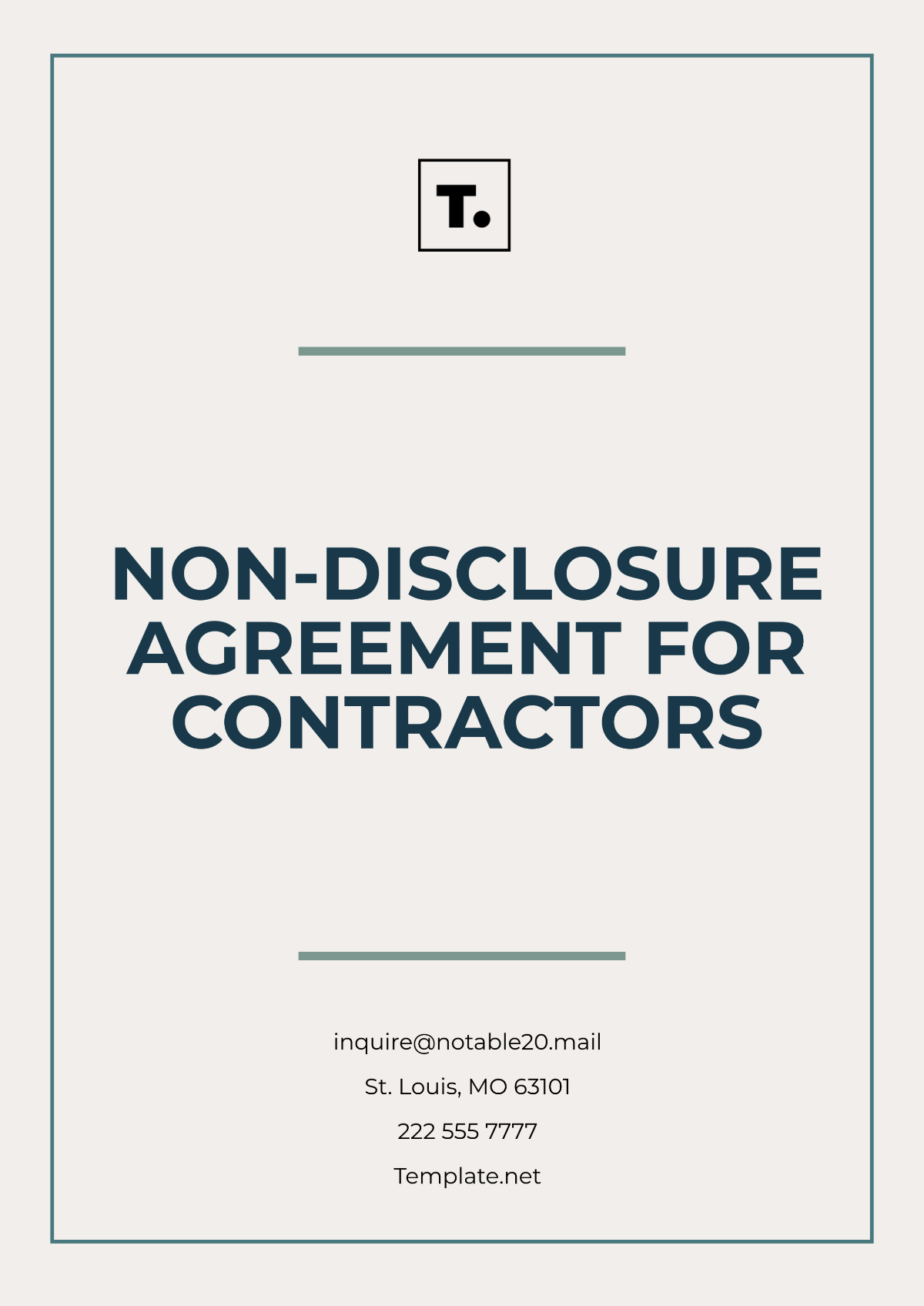 Free Non-Disclosure Agreement for Contractors Template to Edit Online