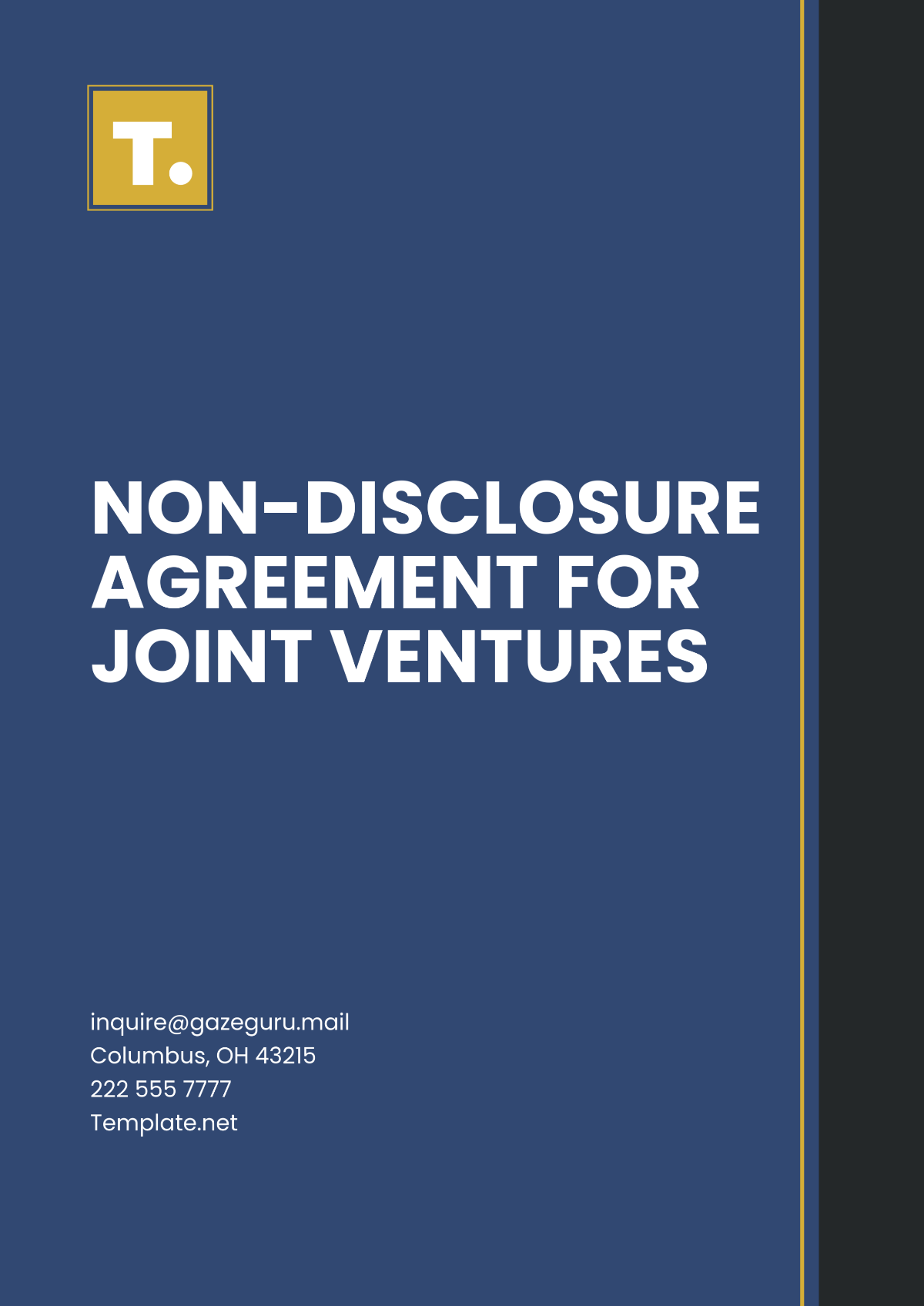 Free Non-Disclosure Agreement for Joint Ventures Template to Edit Online