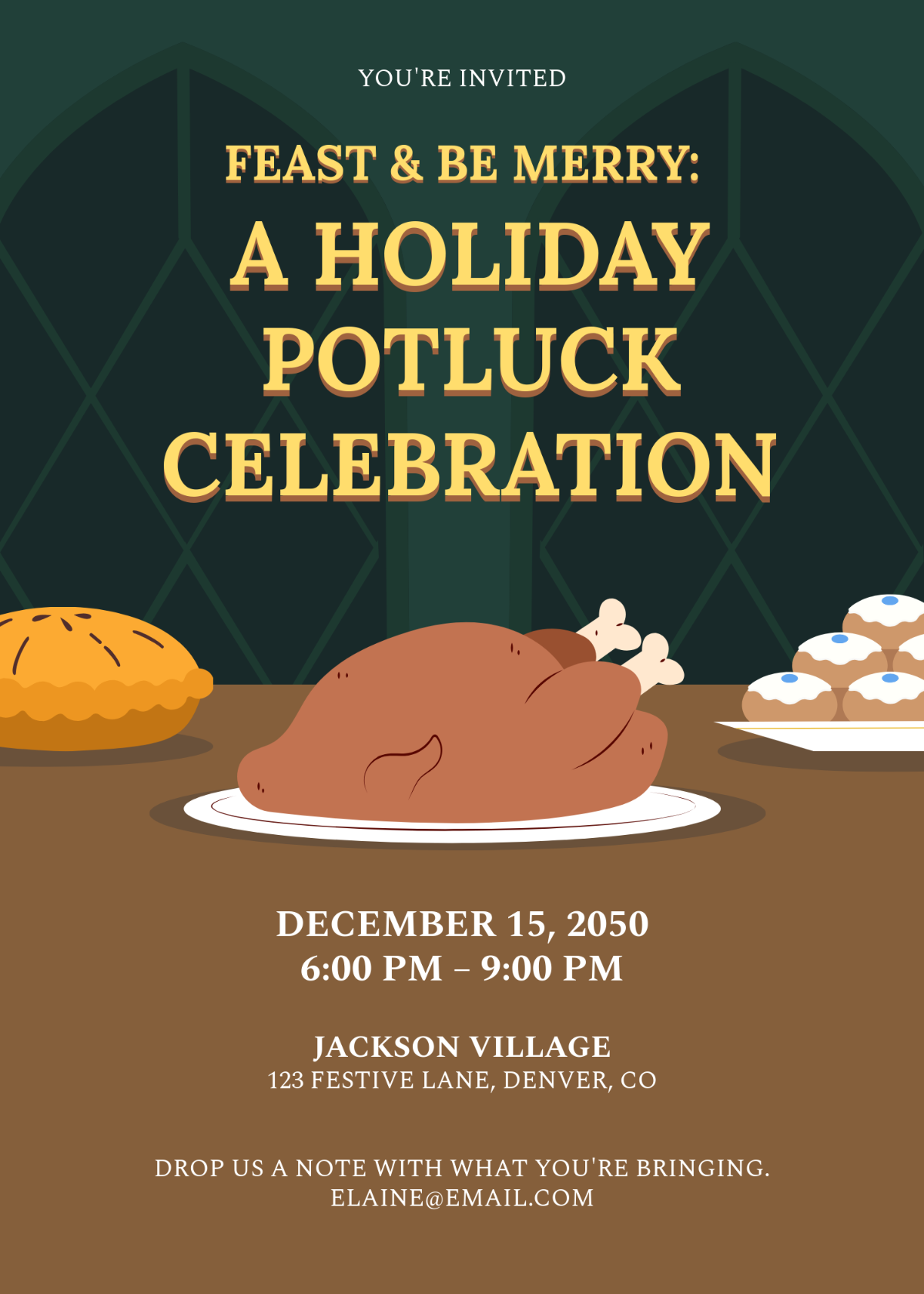 Holiday Potluck Invitation Template - Edit Online & Download